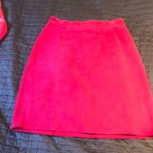 Hot pink suede skirt